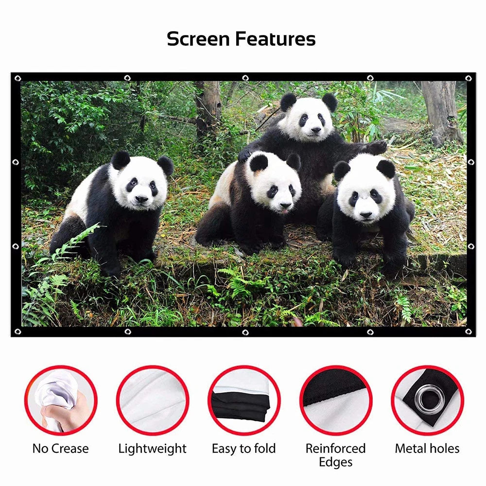 Portable Projector Curtain 60/72/84 Inch